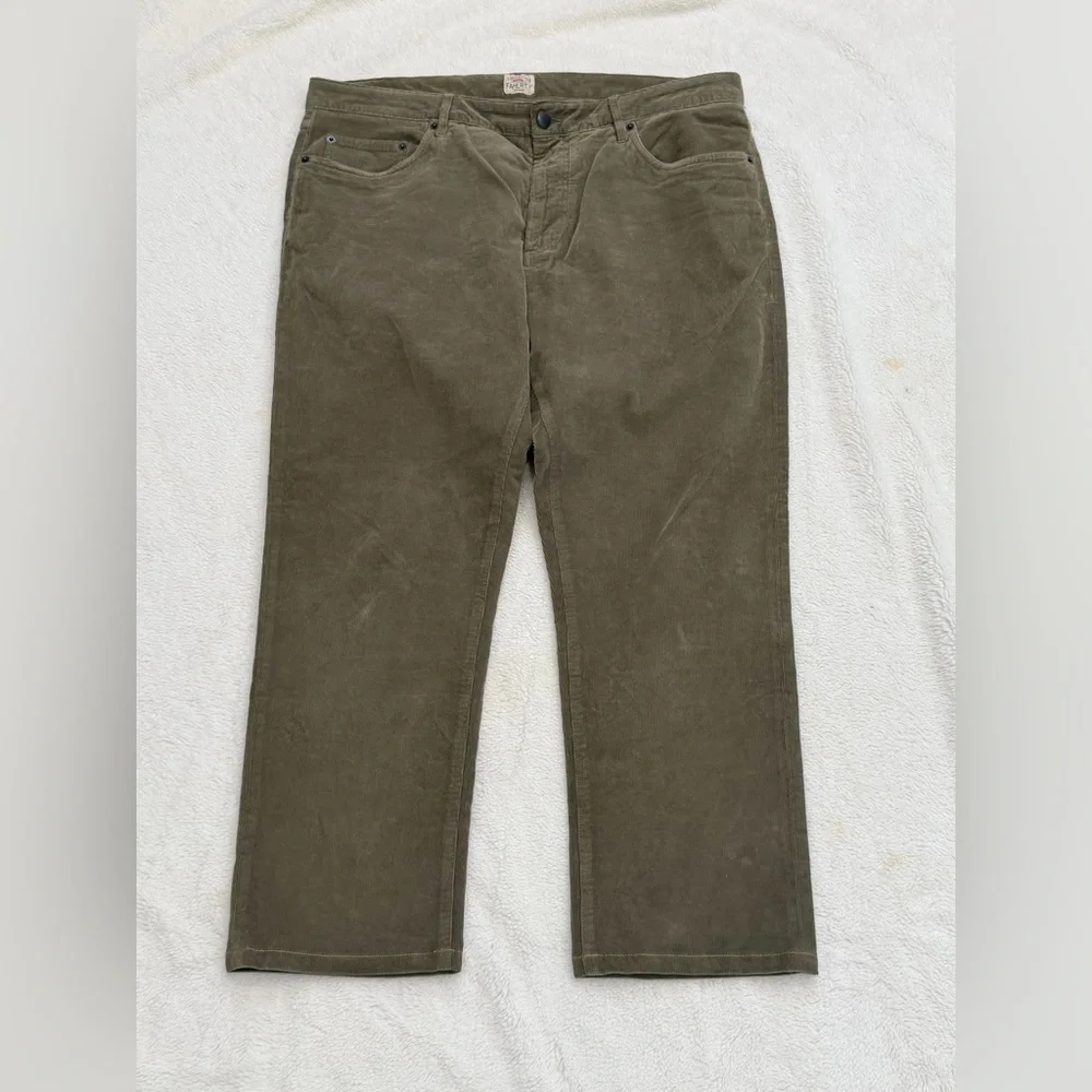 Faherty Men’s 35x24 Stretch Terry Corduroy 5-Pocket Pant Mountain Forest Green